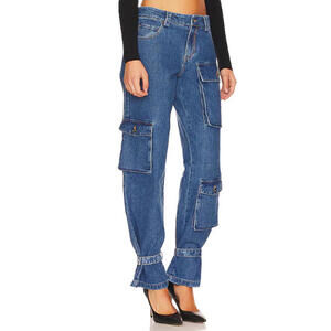 Bardot Denim Cargo Jeans Vintage blue Size 24 NWT  $129msrp